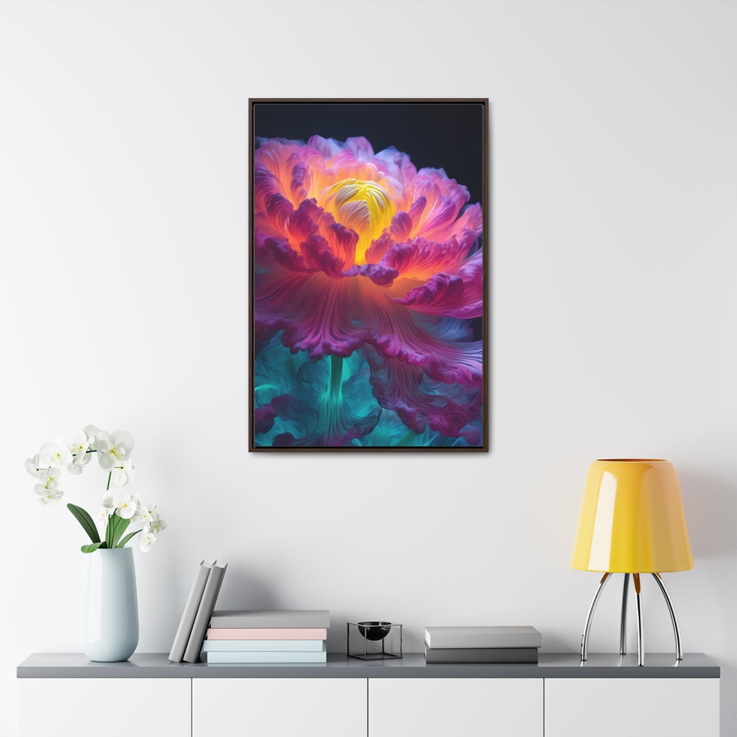 Smoke Peony Gallery Canvas Wraps, Vertical Frame