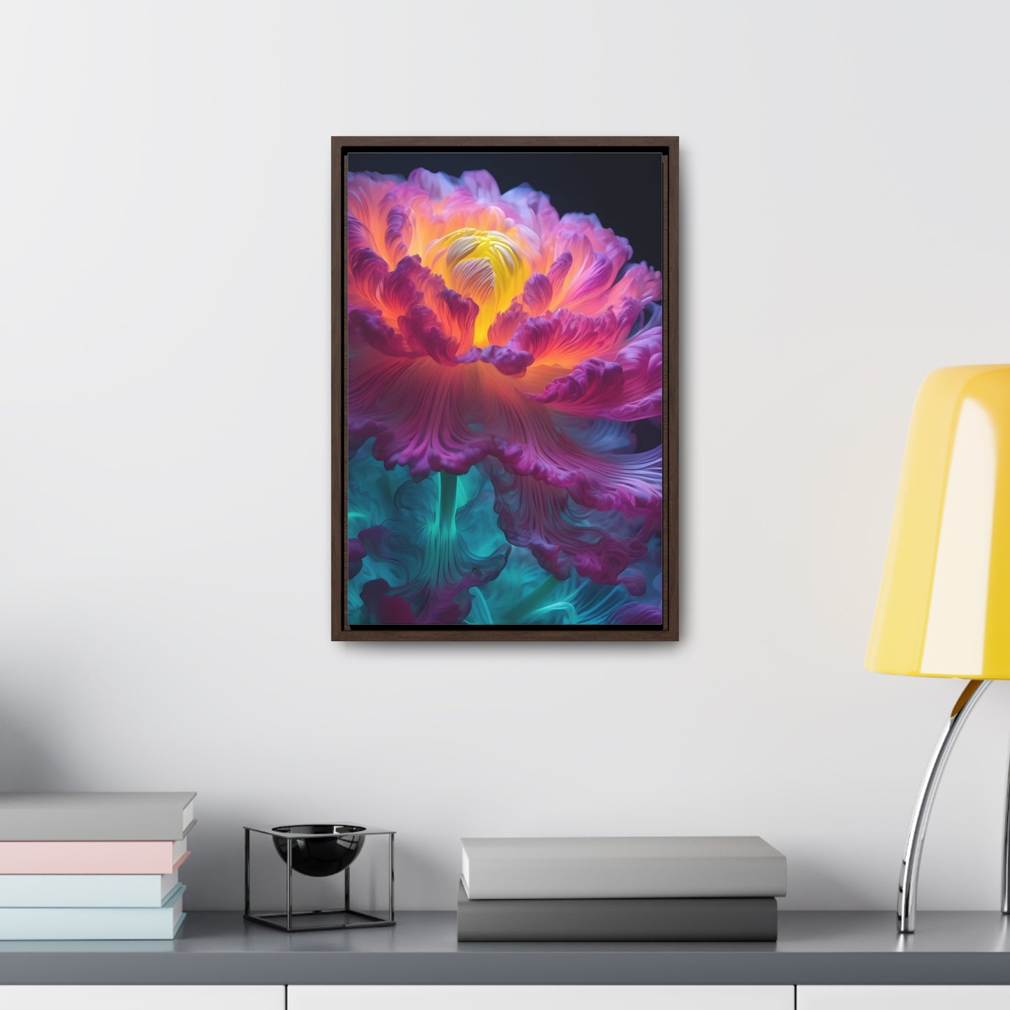 Smoke Peony Gallery Canvas Wraps, Vertical Frame