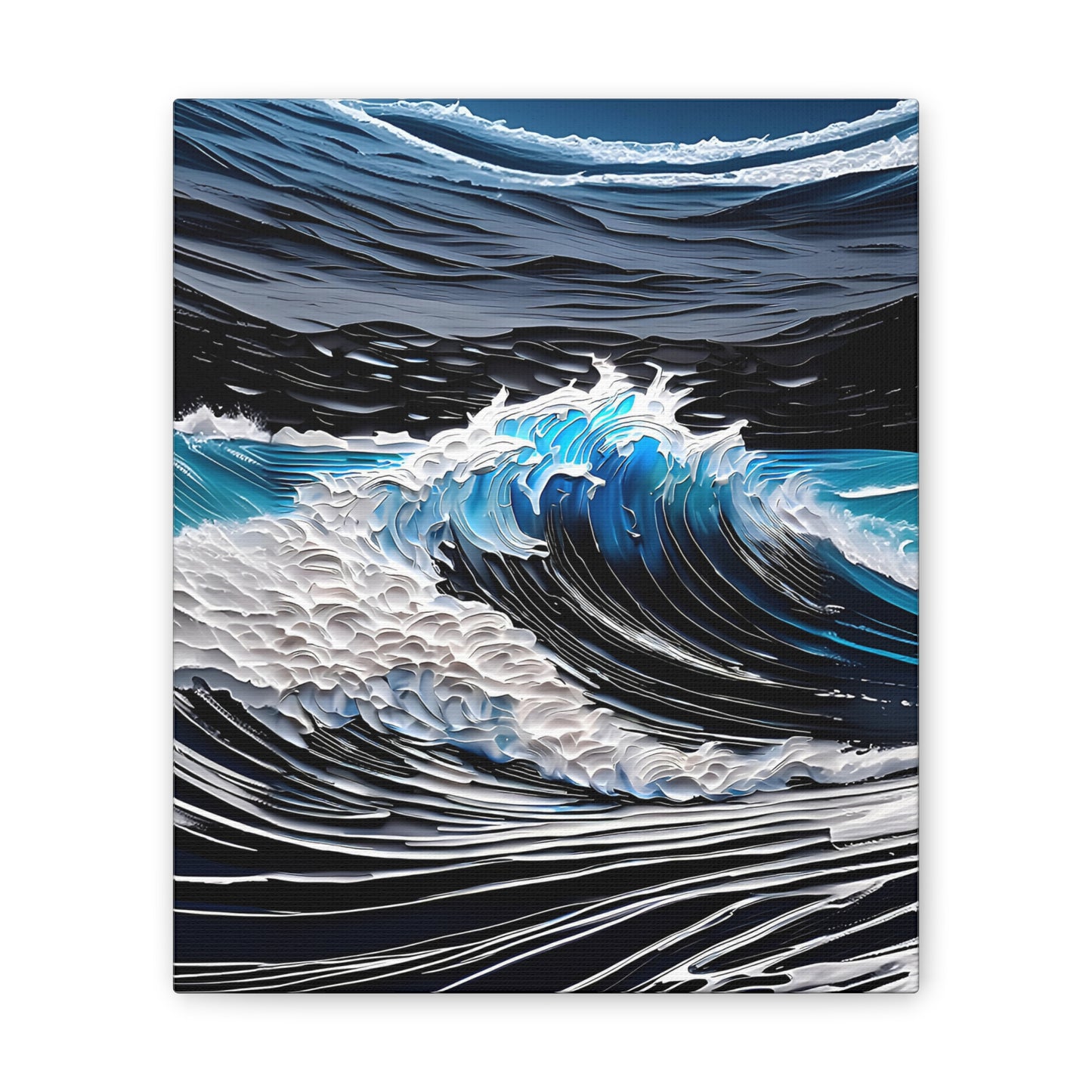 Textured Wave Canvas Stretched, 0.75"