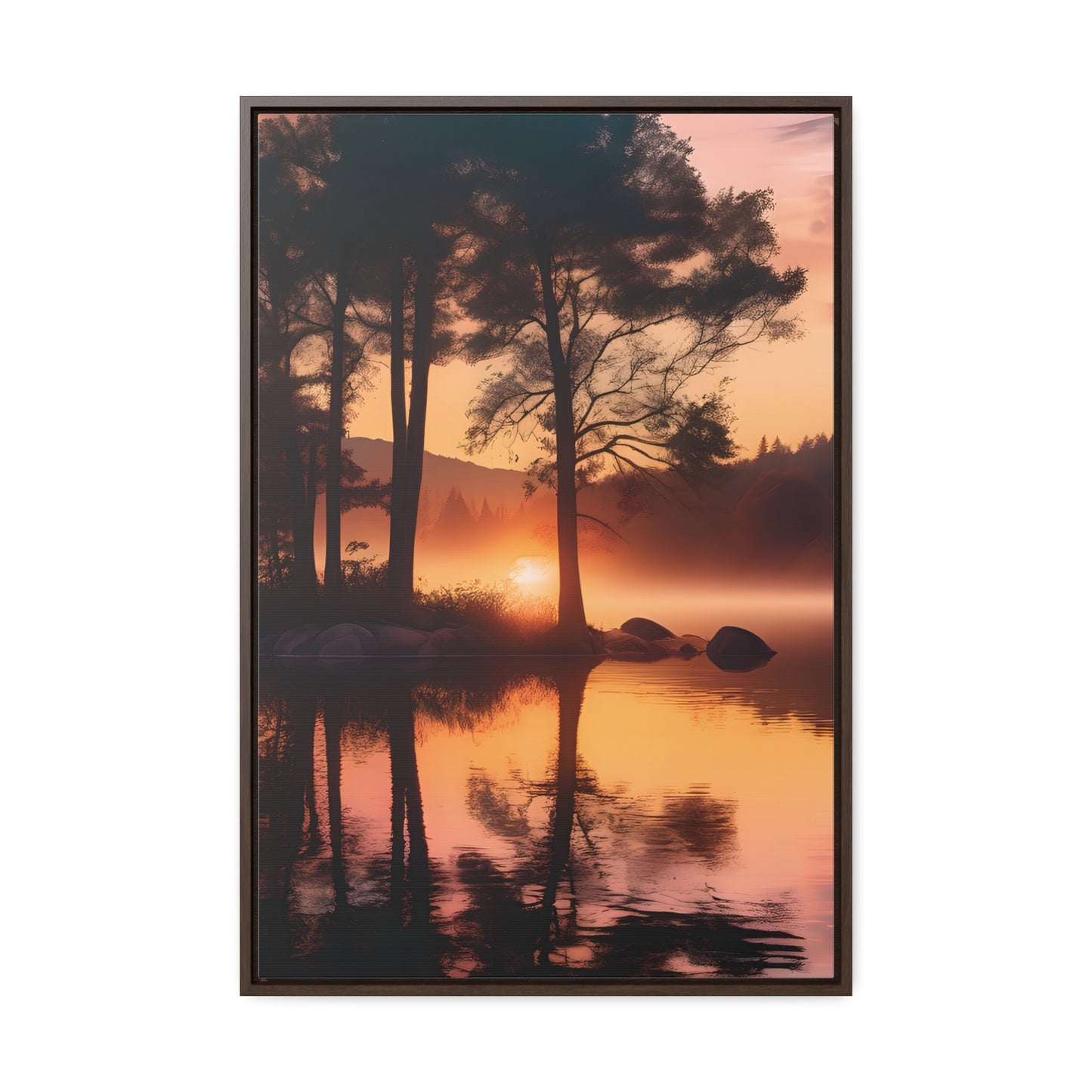 Lake sunset Gallery Canvas Wraps, Vertical Frame