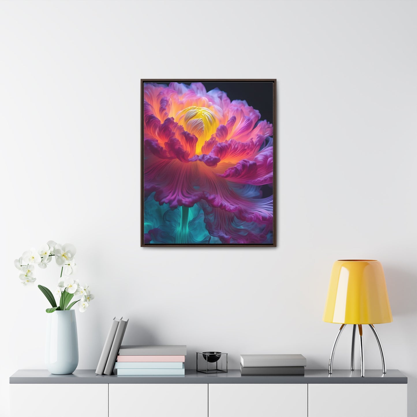 Smoke Peony Gallery Canvas Wraps, Vertical Frame