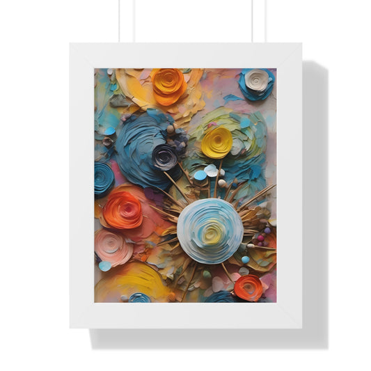 Paper flowers 4 Framed Vertical Poster