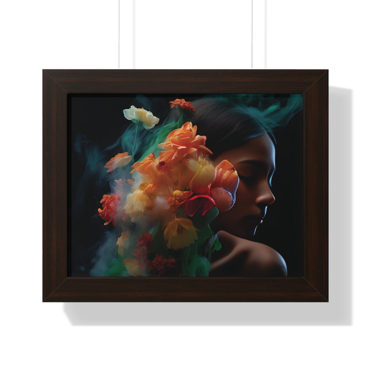 Smoky spring flowers Framed Horizontal Poster