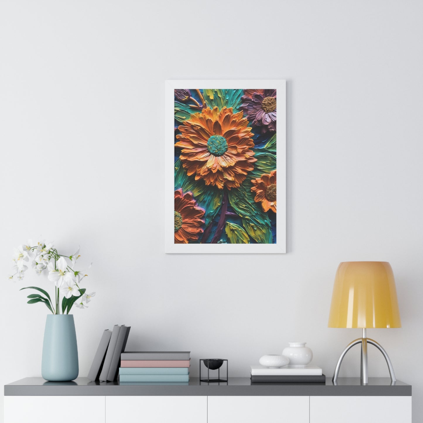 Pallet knife flowers Matte Vertical Posters