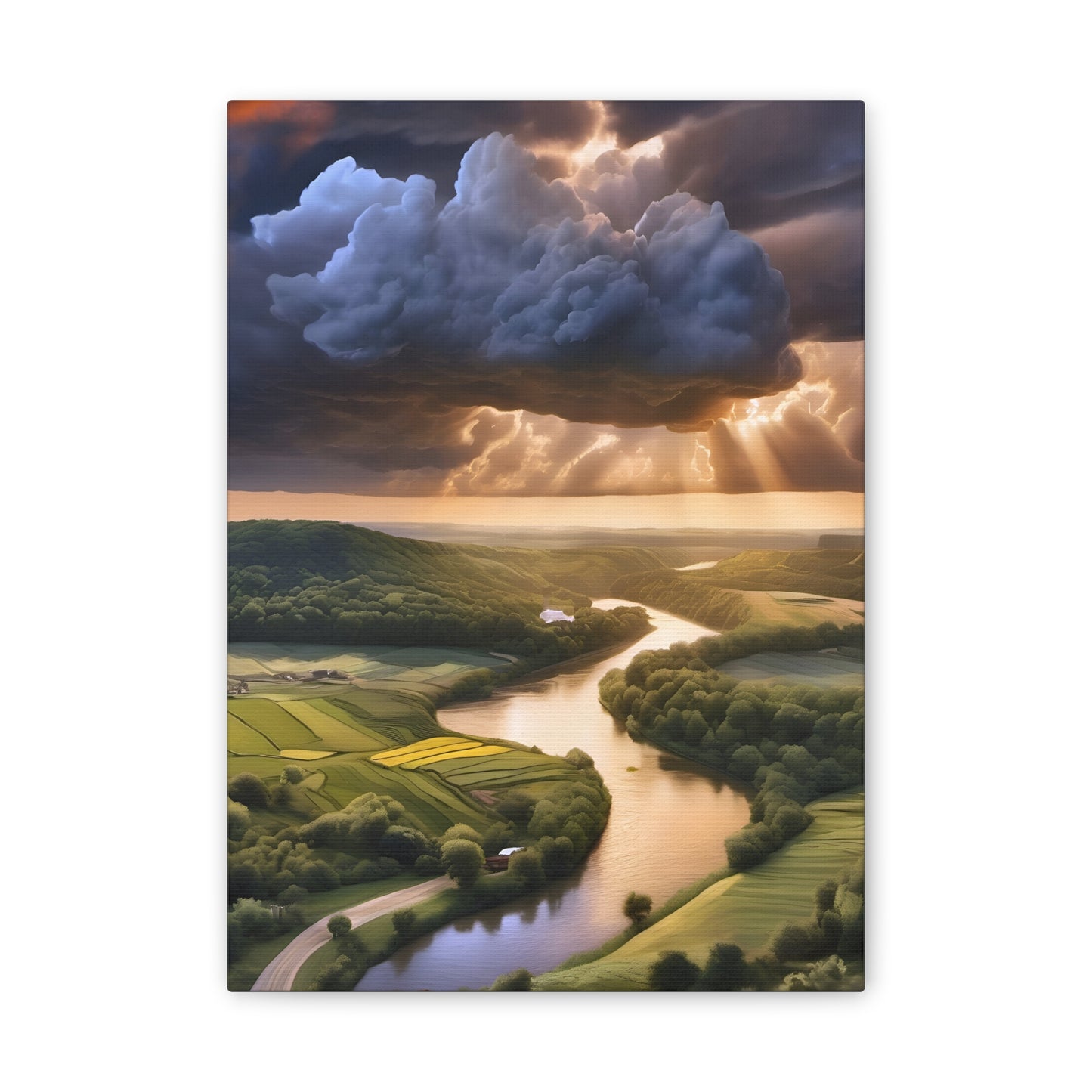 Stormy Driftless Evening Canvas Stretched, 0.75"