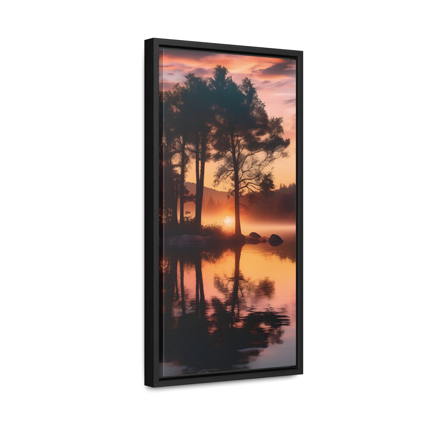 Lake sunset Gallery Canvas Wraps, Vertical Frame