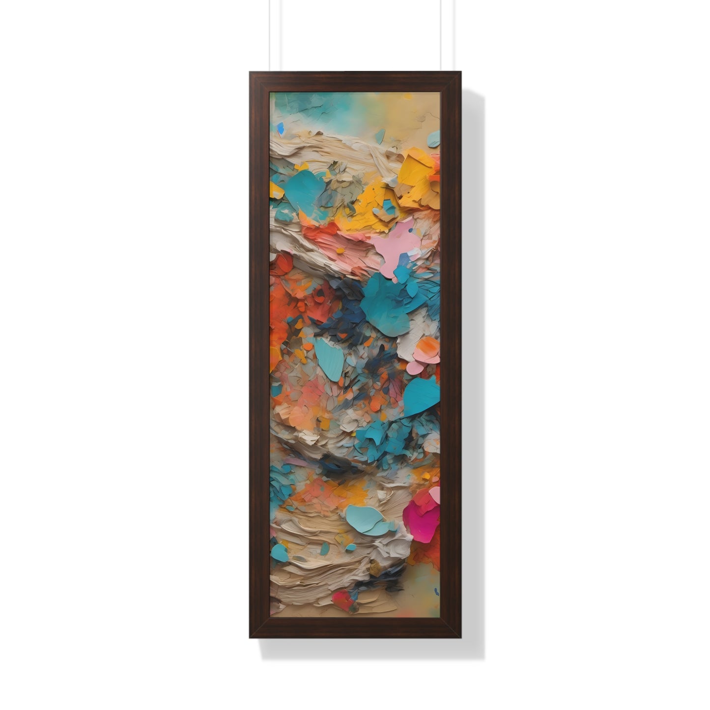 Paper Pastel Flowers 2 Framed Vertical Poster