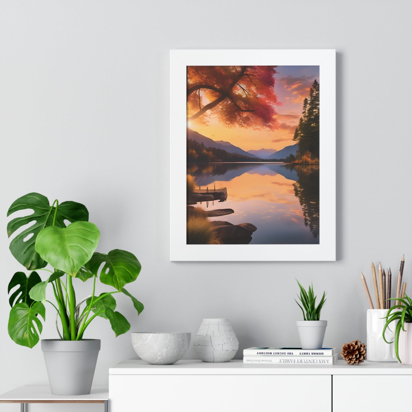 Lake Veiws Framed Vertical Poster