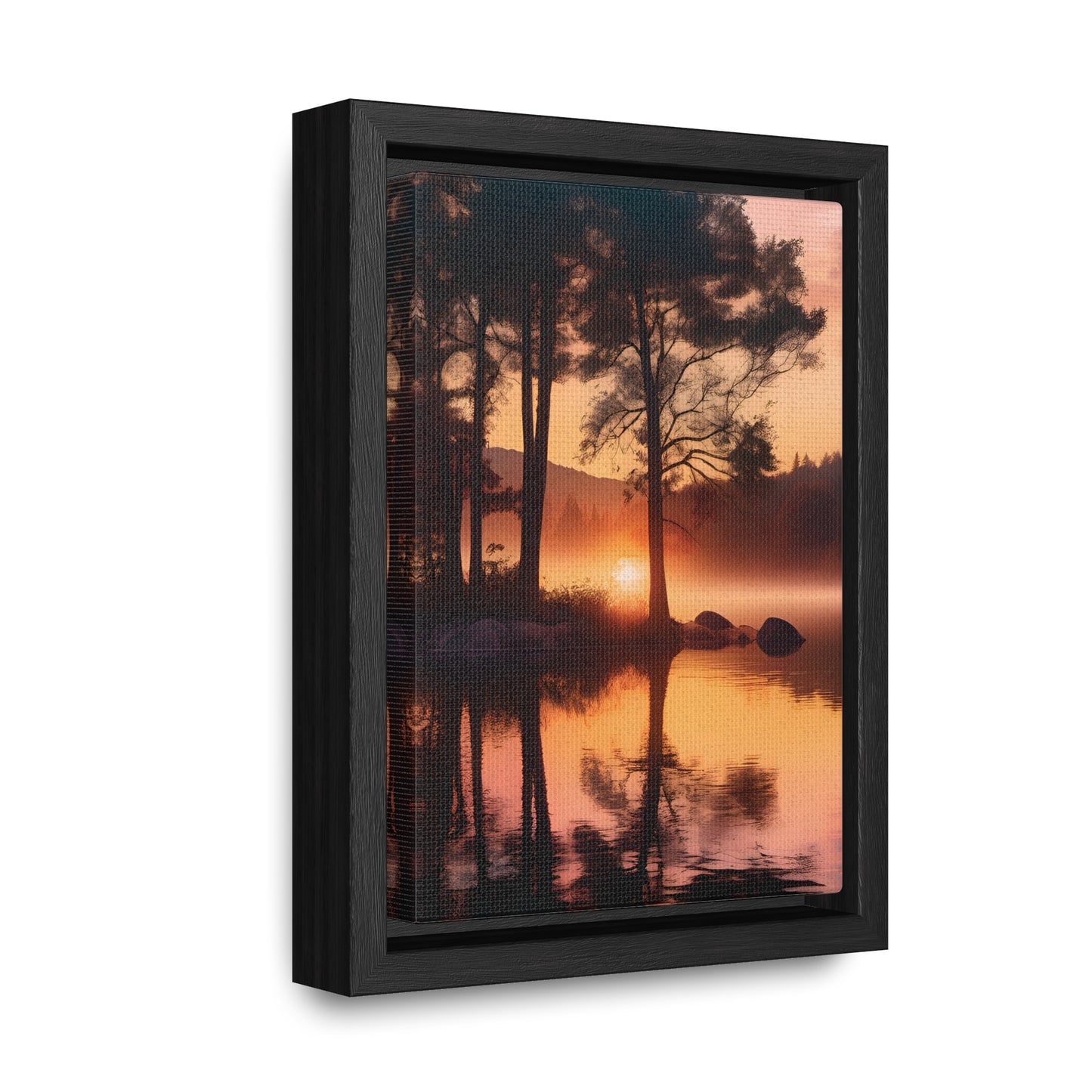 Lake sunset Gallery Canvas Wraps, Vertical Frame