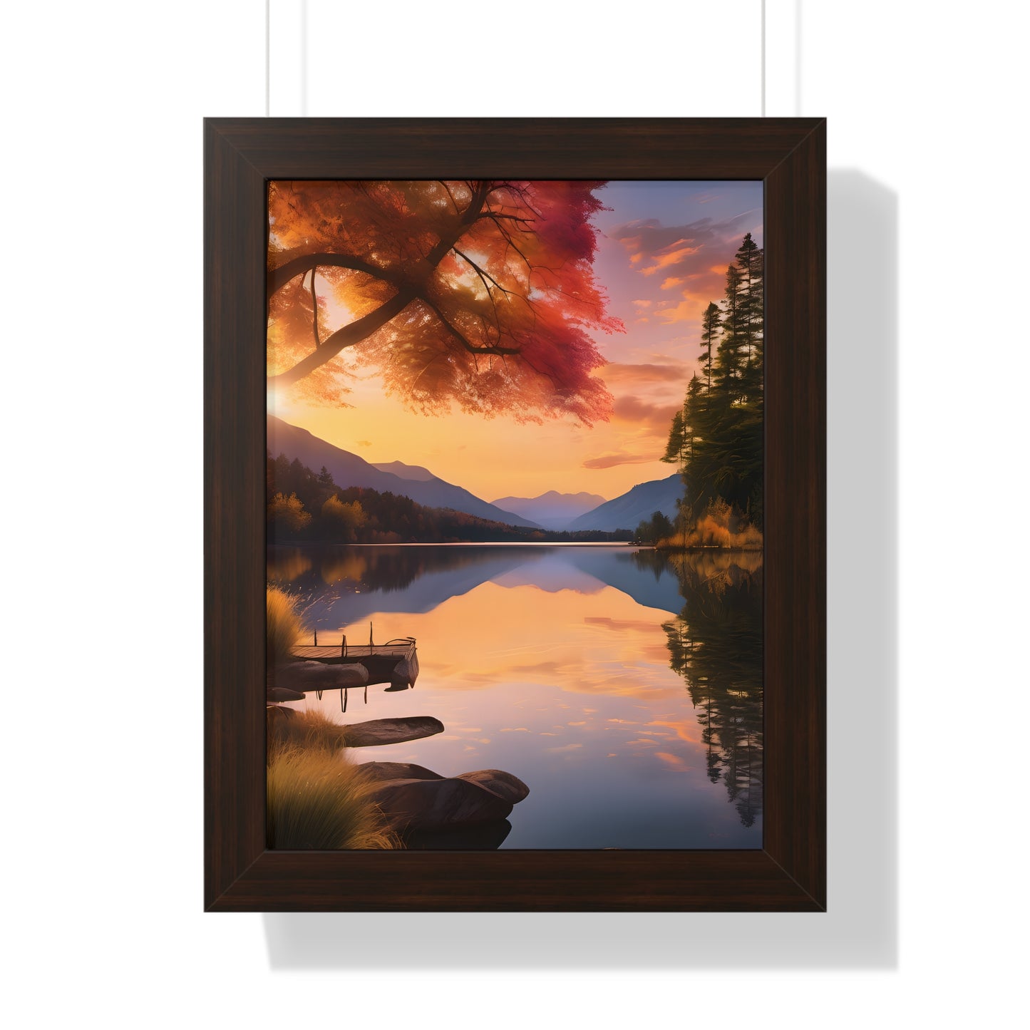 Lake Veiws Framed Vertical Poster