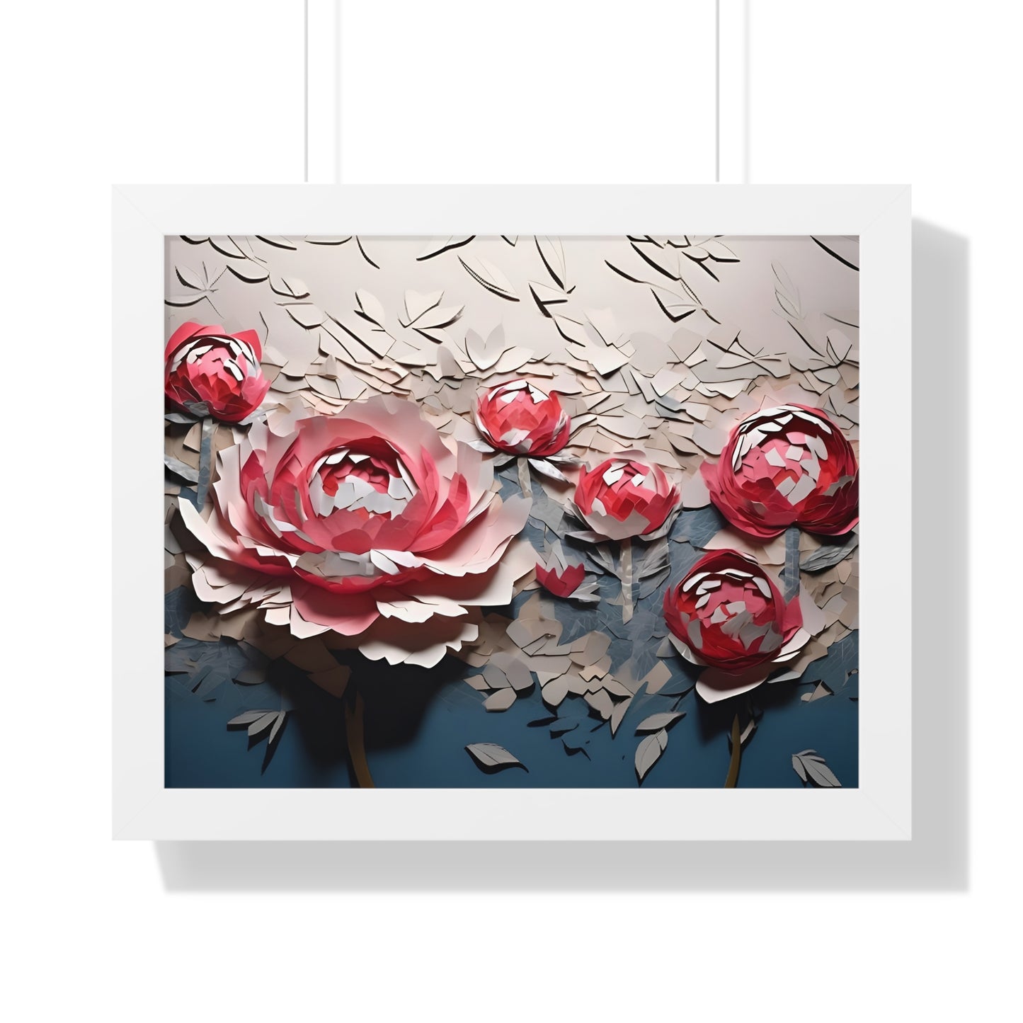 Paper peony framed poster