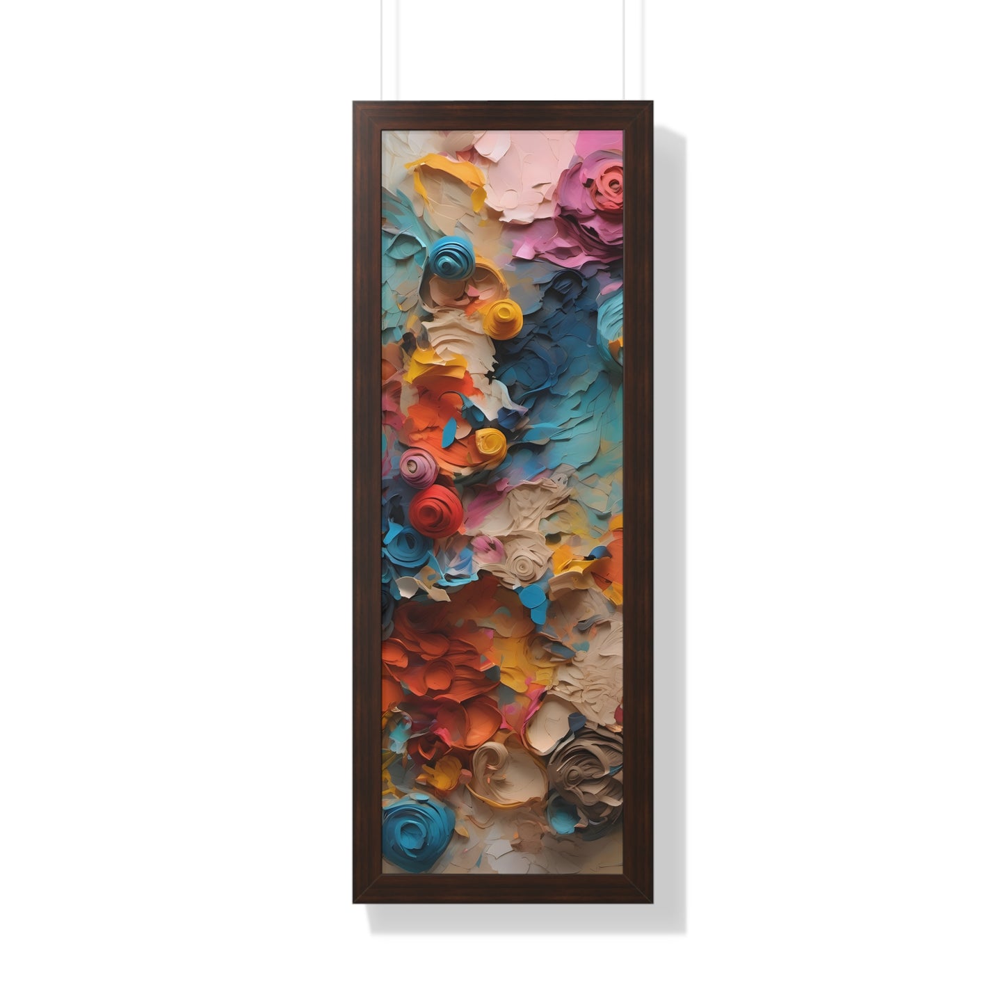 Paper flower pastel 1 Framed Vertical Poster