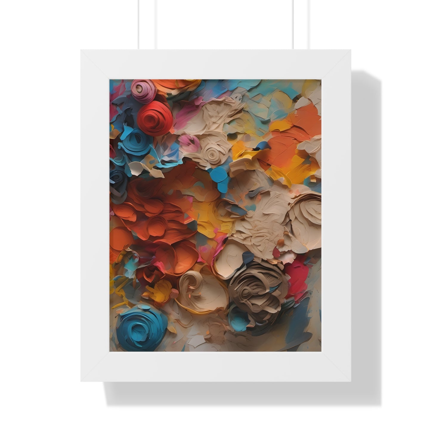 Paper flower pastel 1 Framed Vertical Poster