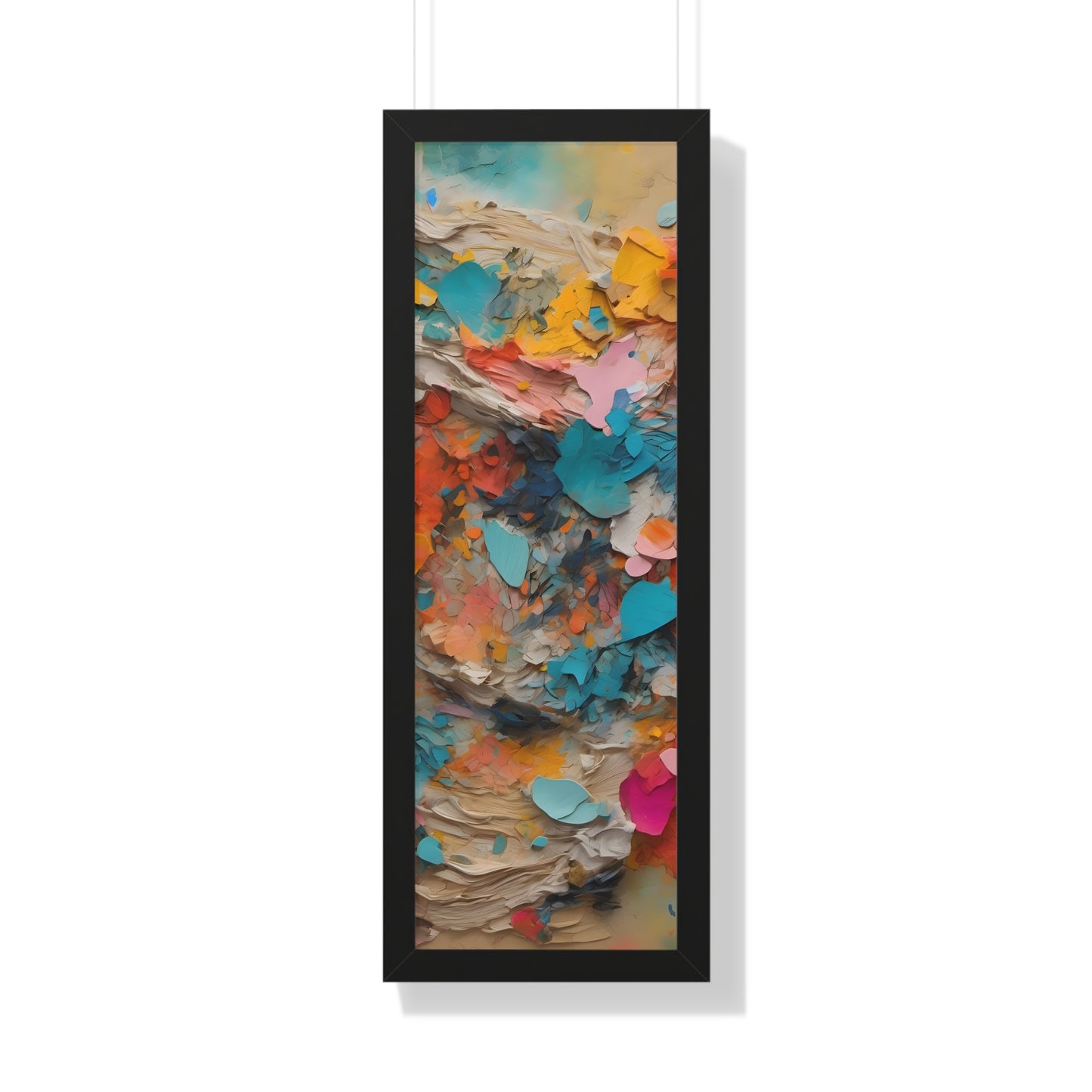 Paper Pastel Flowers 2 Framed Vertical Poster