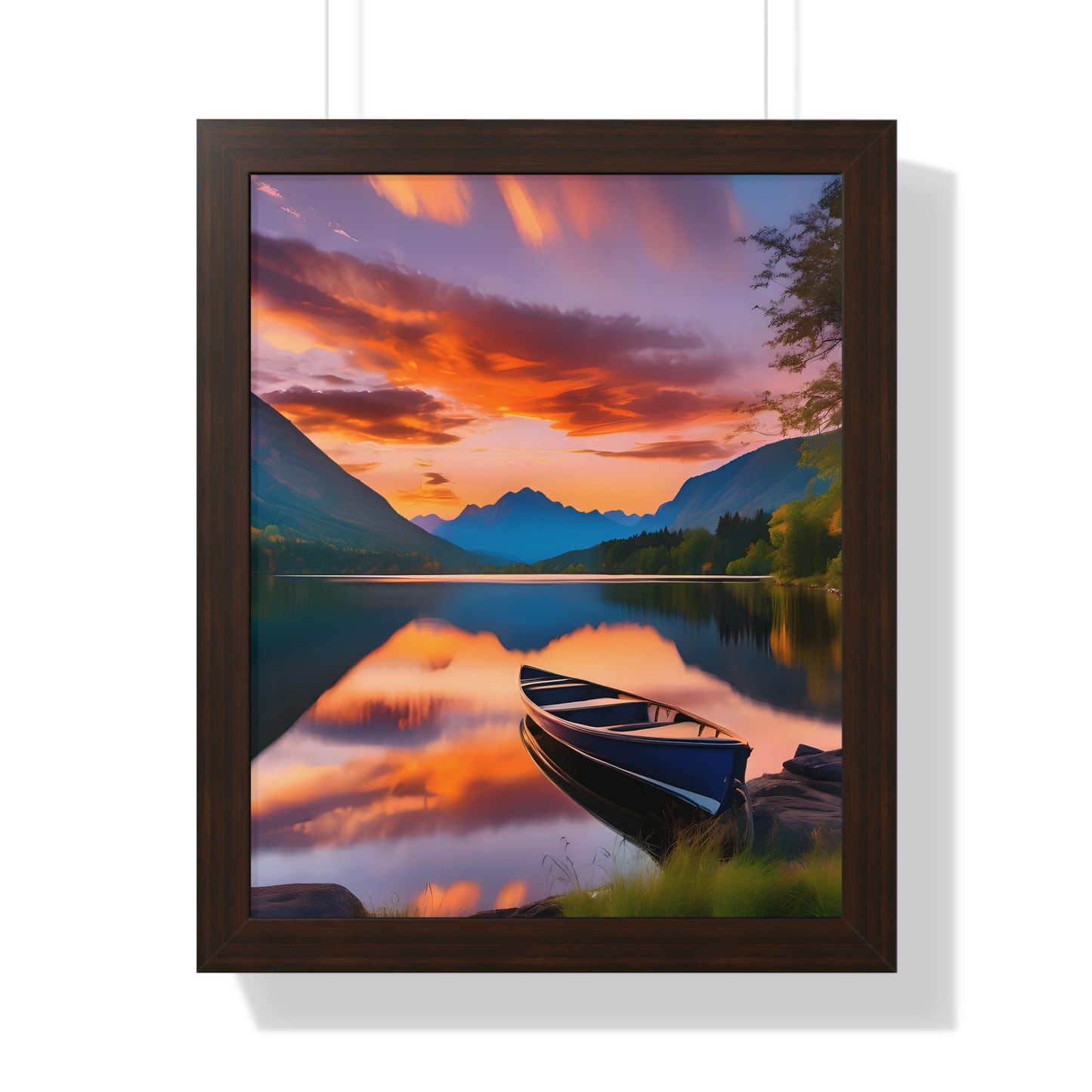 Canoe with a Veiw Framed Vertical Poster