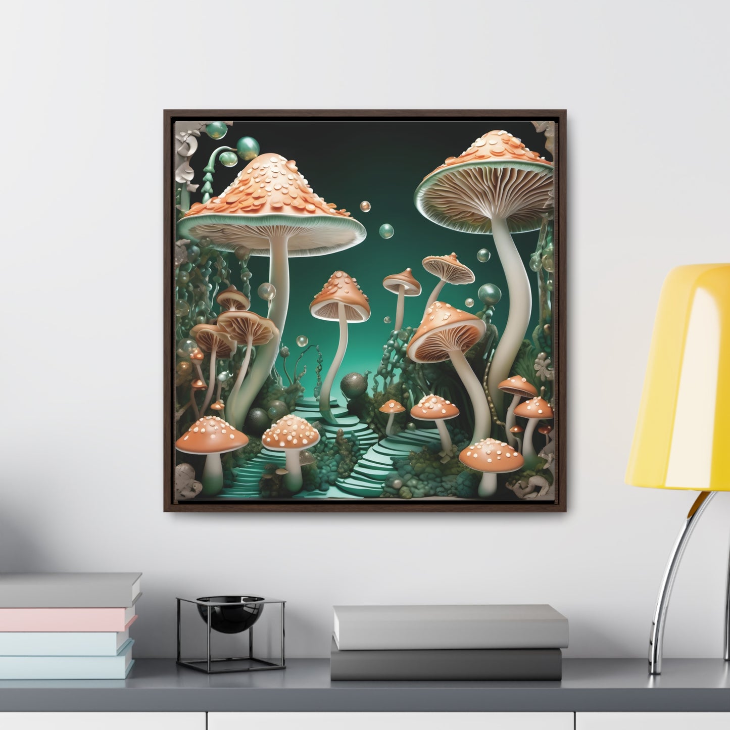 Deco Mushrooms Gallery Canvas Wraps, Square Frame