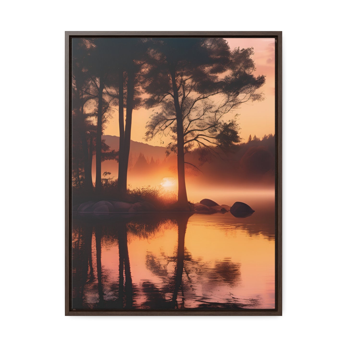 Lake sunset Gallery Canvas Wraps, Vertical Frame