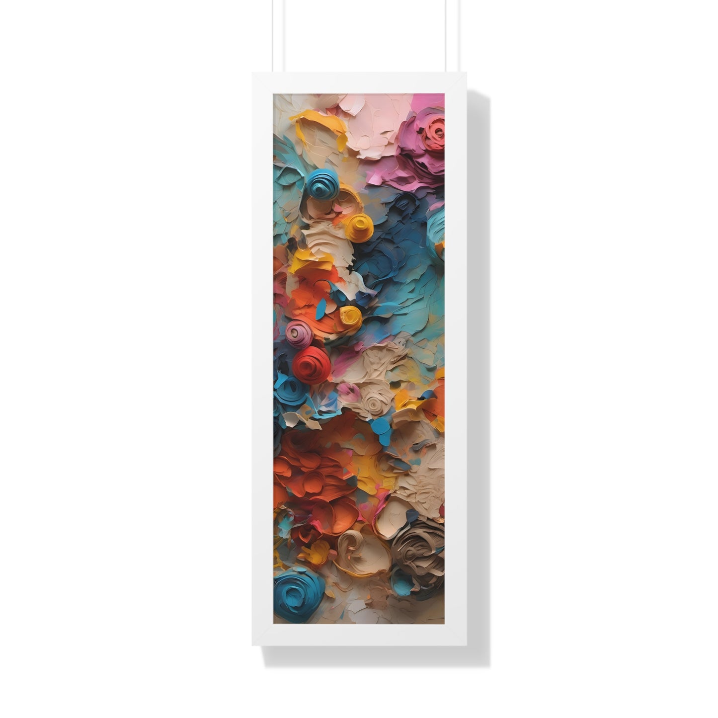 Paper flower pastel 1 Framed Vertical Poster