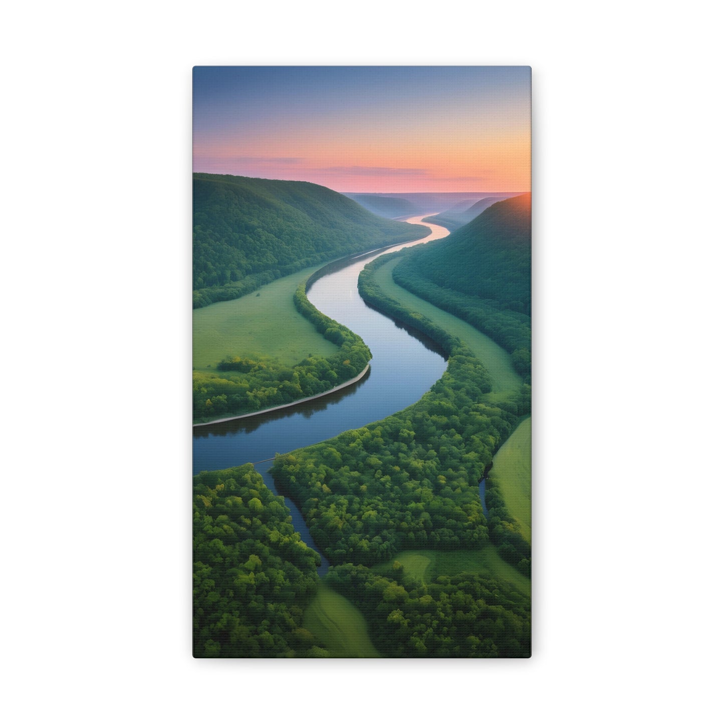 Mississippi River Valley Canvas Stretched, 0.75"