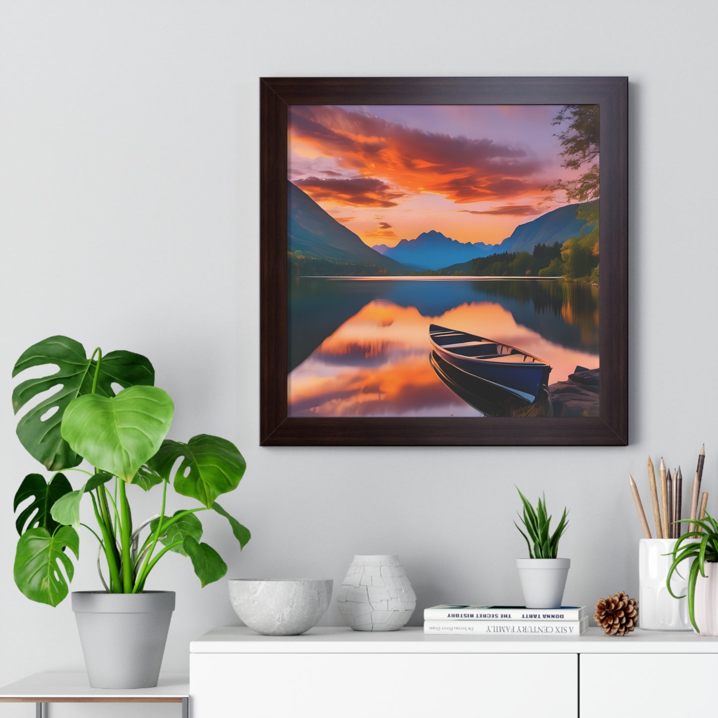 Canoe with a Veiw Framed Vertical Poster