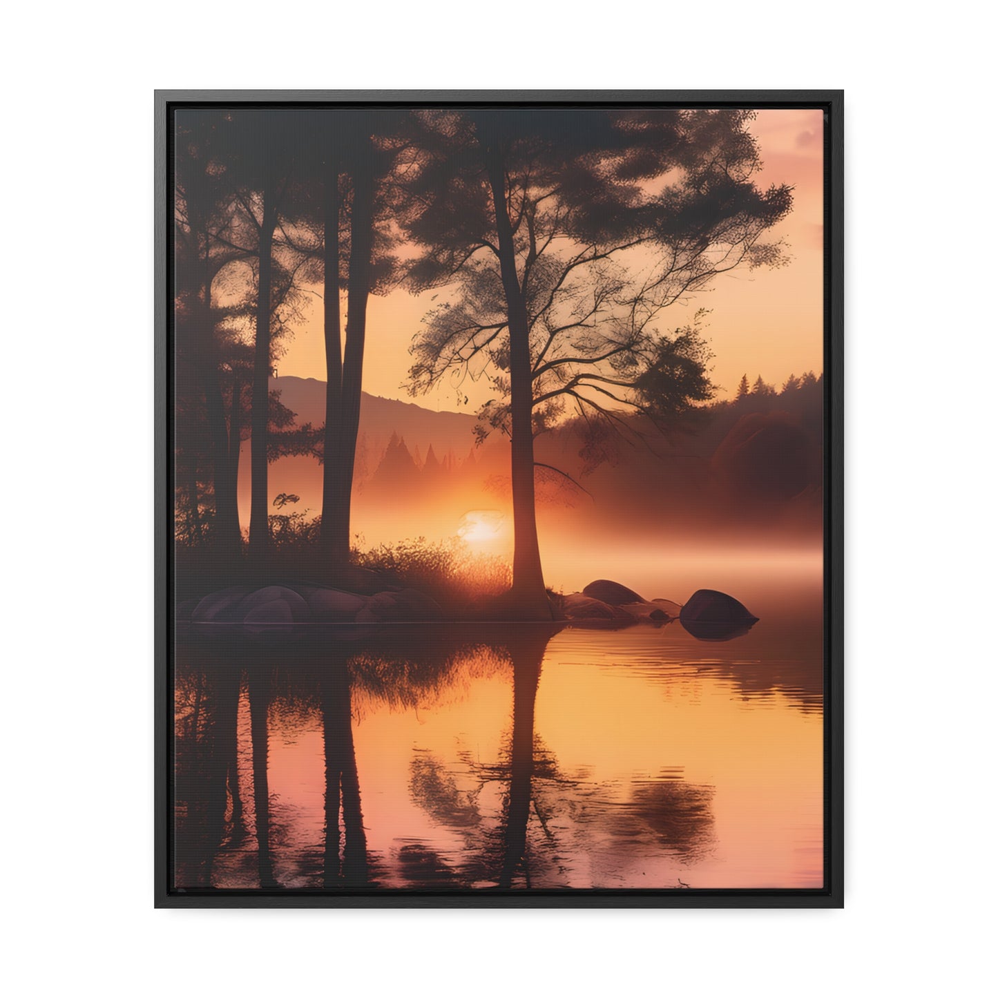 Lake sunset Gallery Canvas Wraps, Vertical Frame