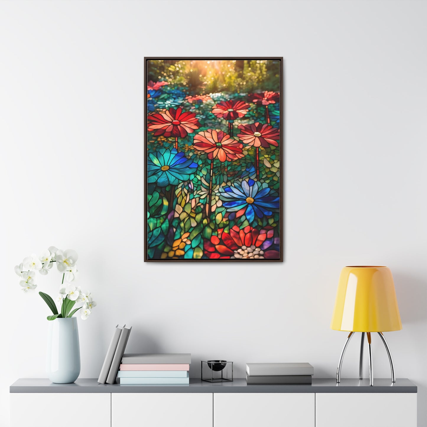 Stained glass garden Gallery Canvas Wraps, Vertical Frame