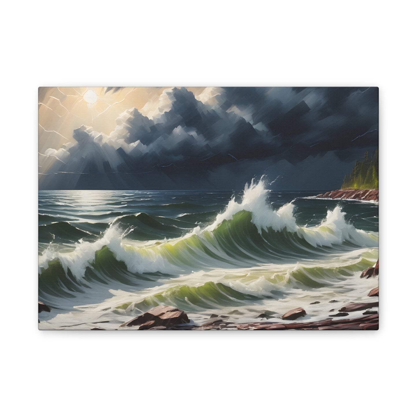 A Lake Superior storm Canvas Stretched, 0.75"