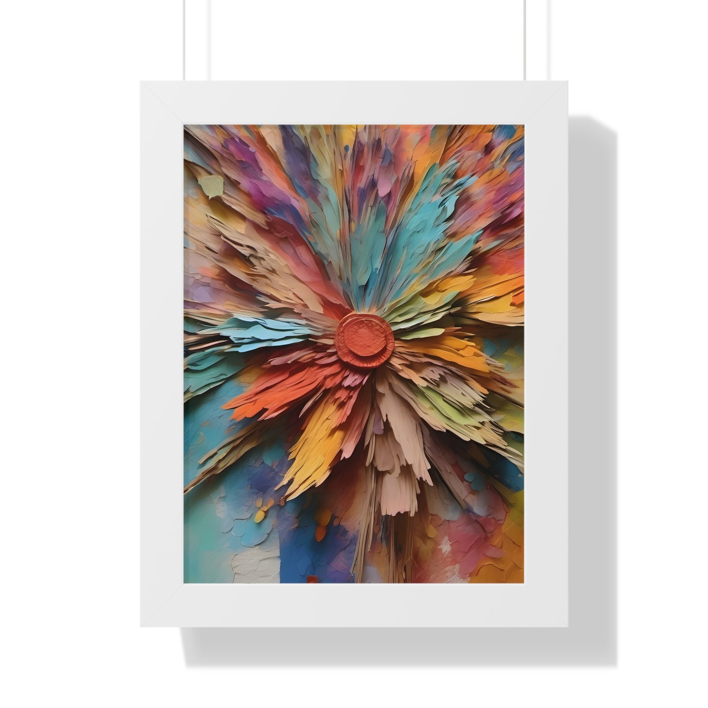 Paper flowers pastel 5 Framed Vertical Poster