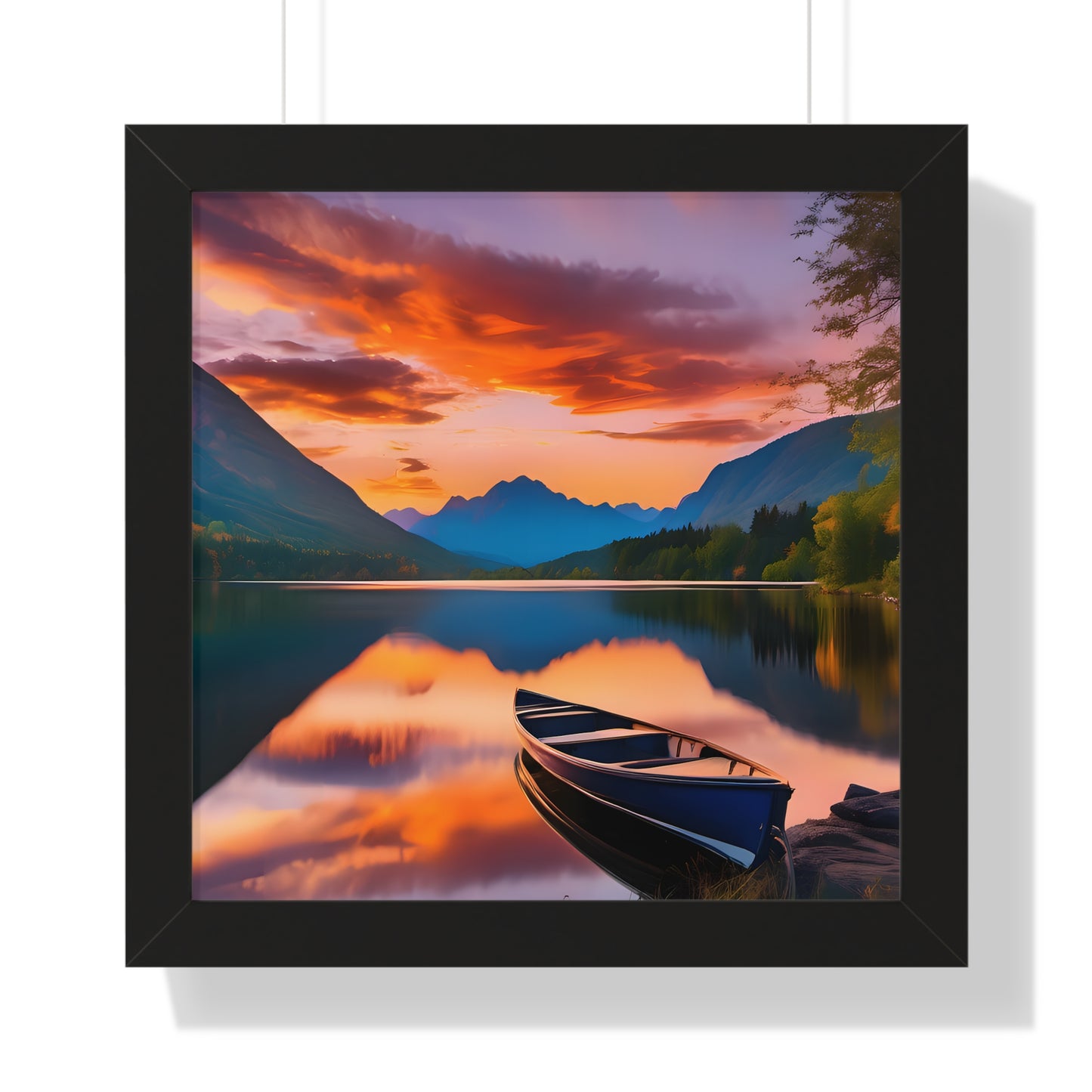 Canoe with a Veiw Framed Vertical Poster