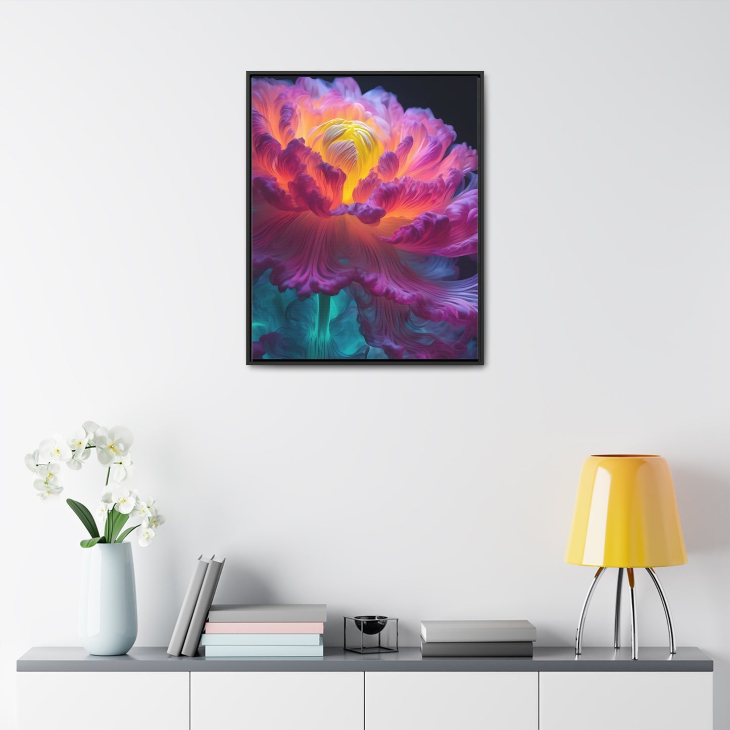 Smoke Peony Gallery Canvas Wraps, Vertical Frame