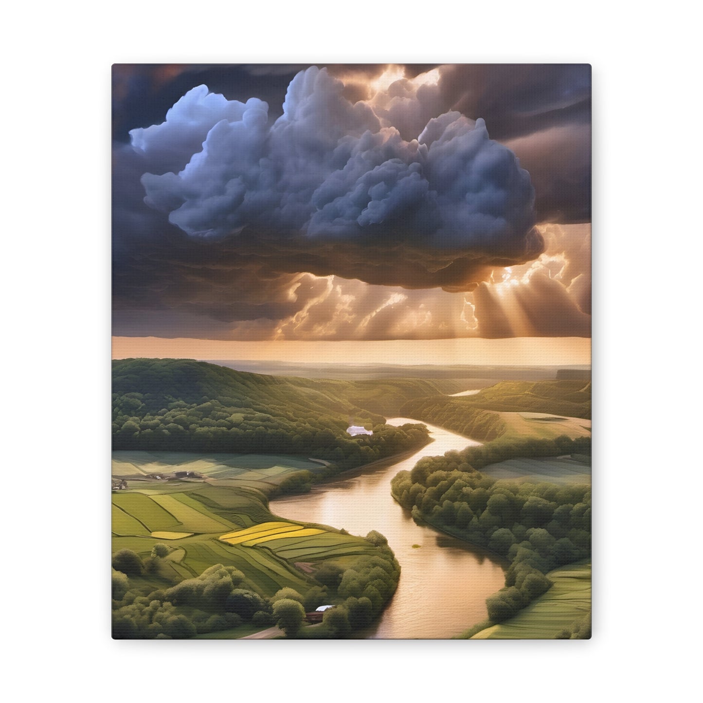 Stormy Driftless Evening Canvas Stretched, 0.75"