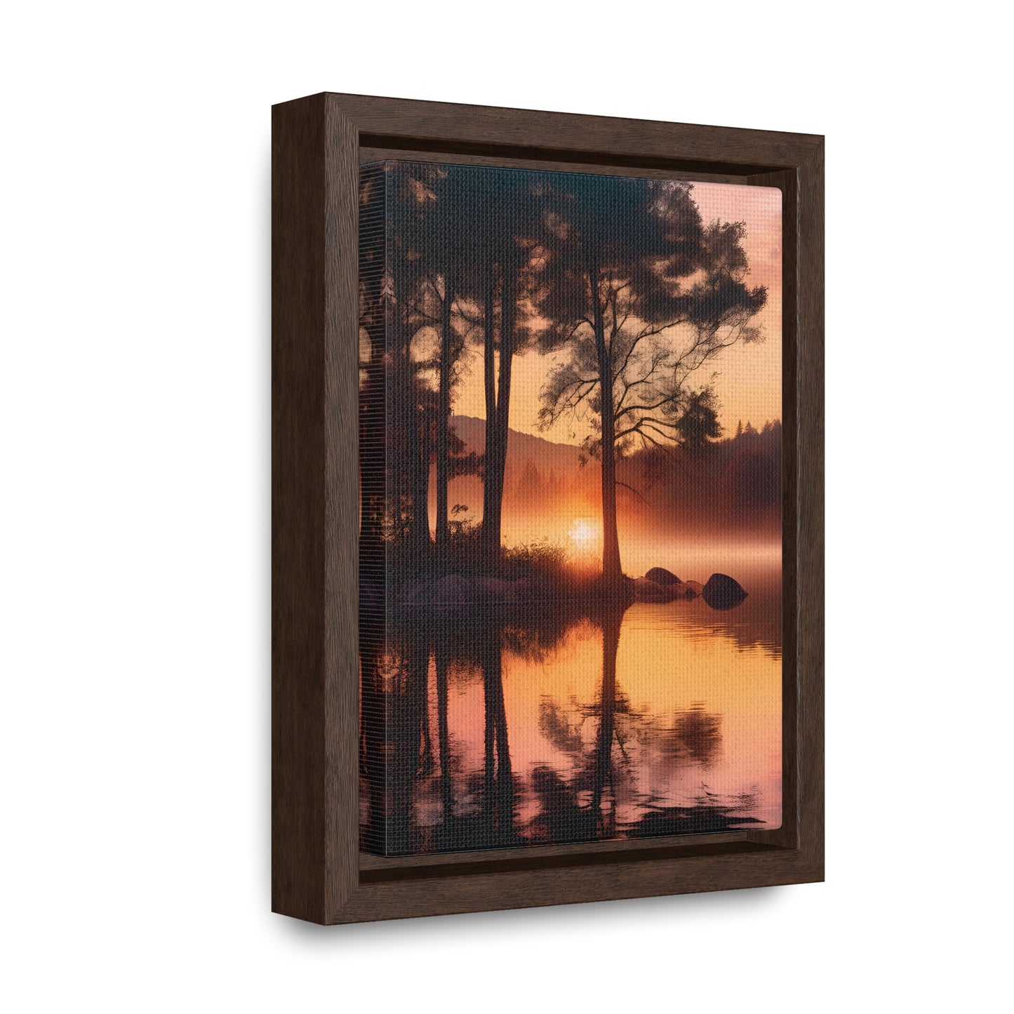 Lake sunset Gallery Canvas Wraps, Vertical Frame