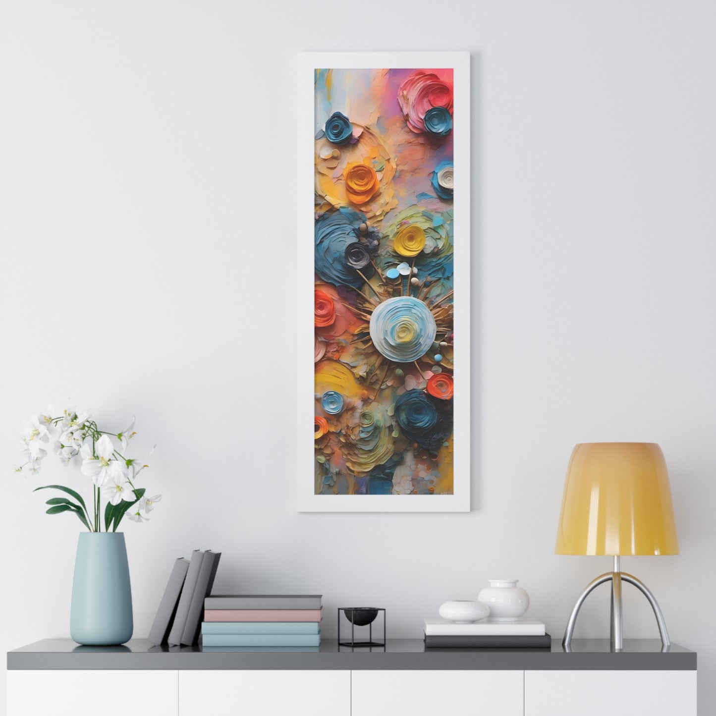 Paper flowers 4 Framed Vertical Poster
