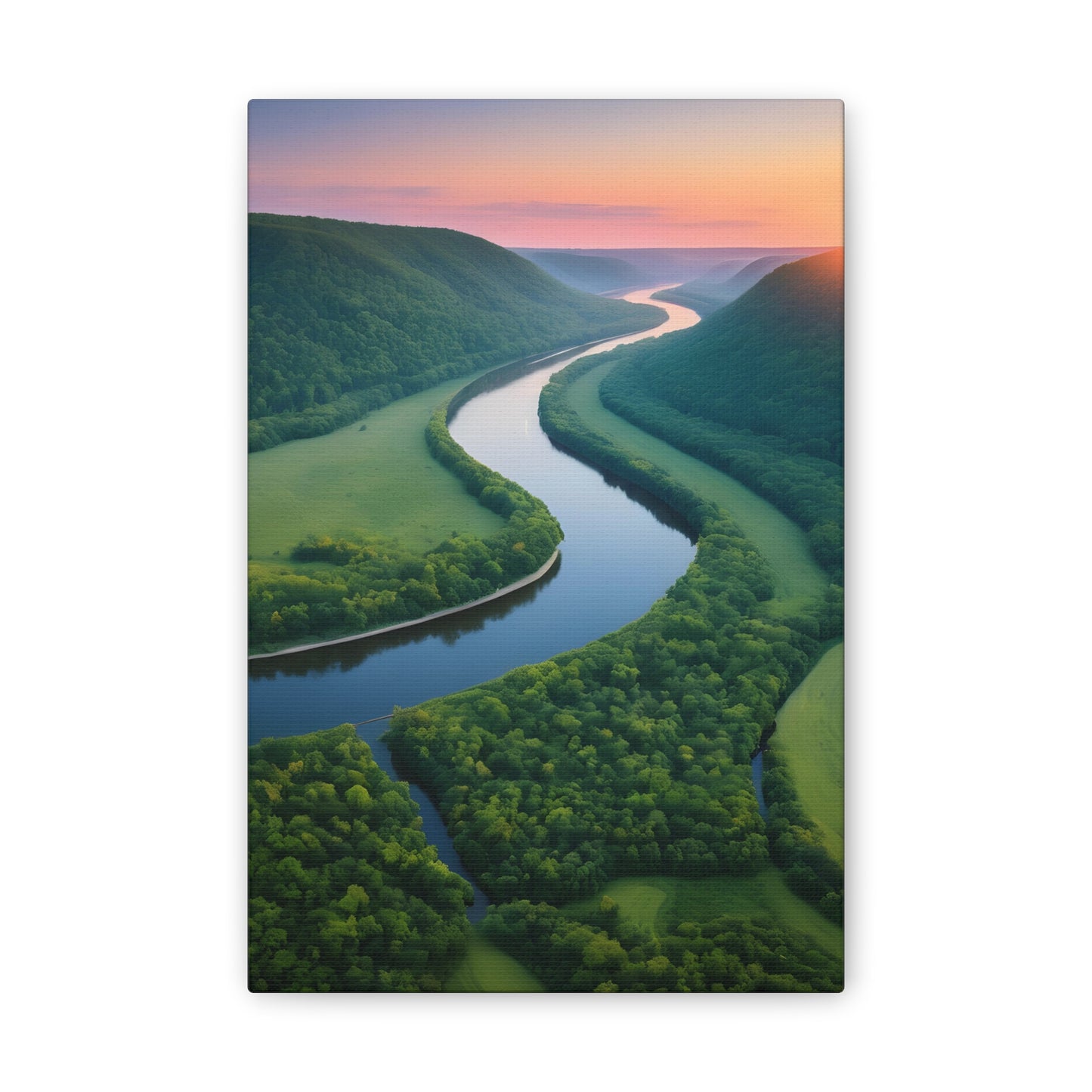 Mississippi River Valley Canvas Stretched, 0.75"