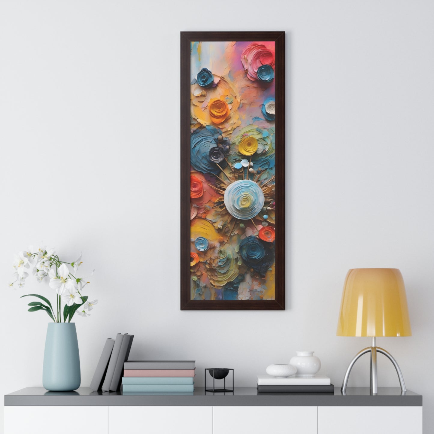 Paper flowers 4 Framed Vertical Poster