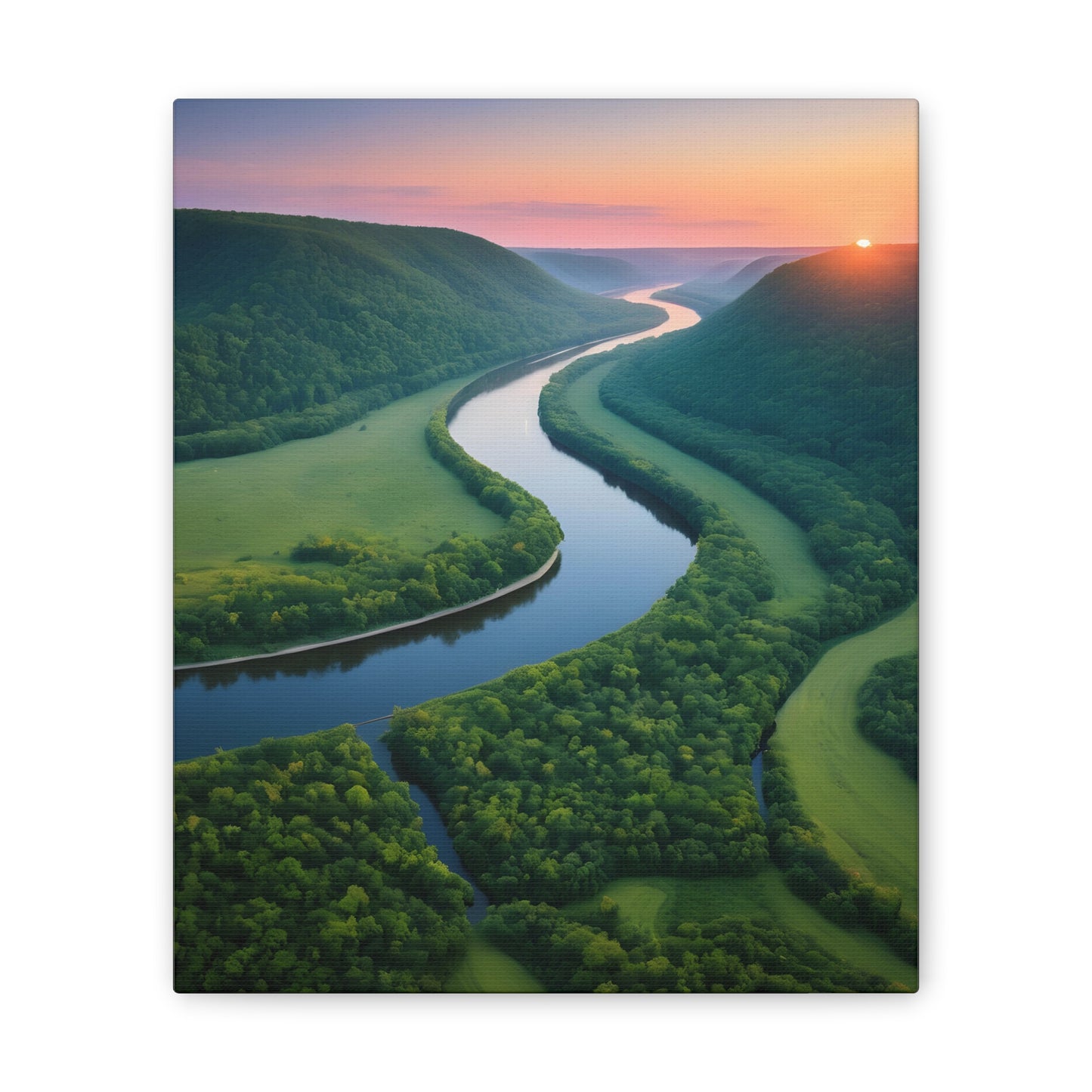 Mississippi River Valley Canvas Stretched, 0.75"