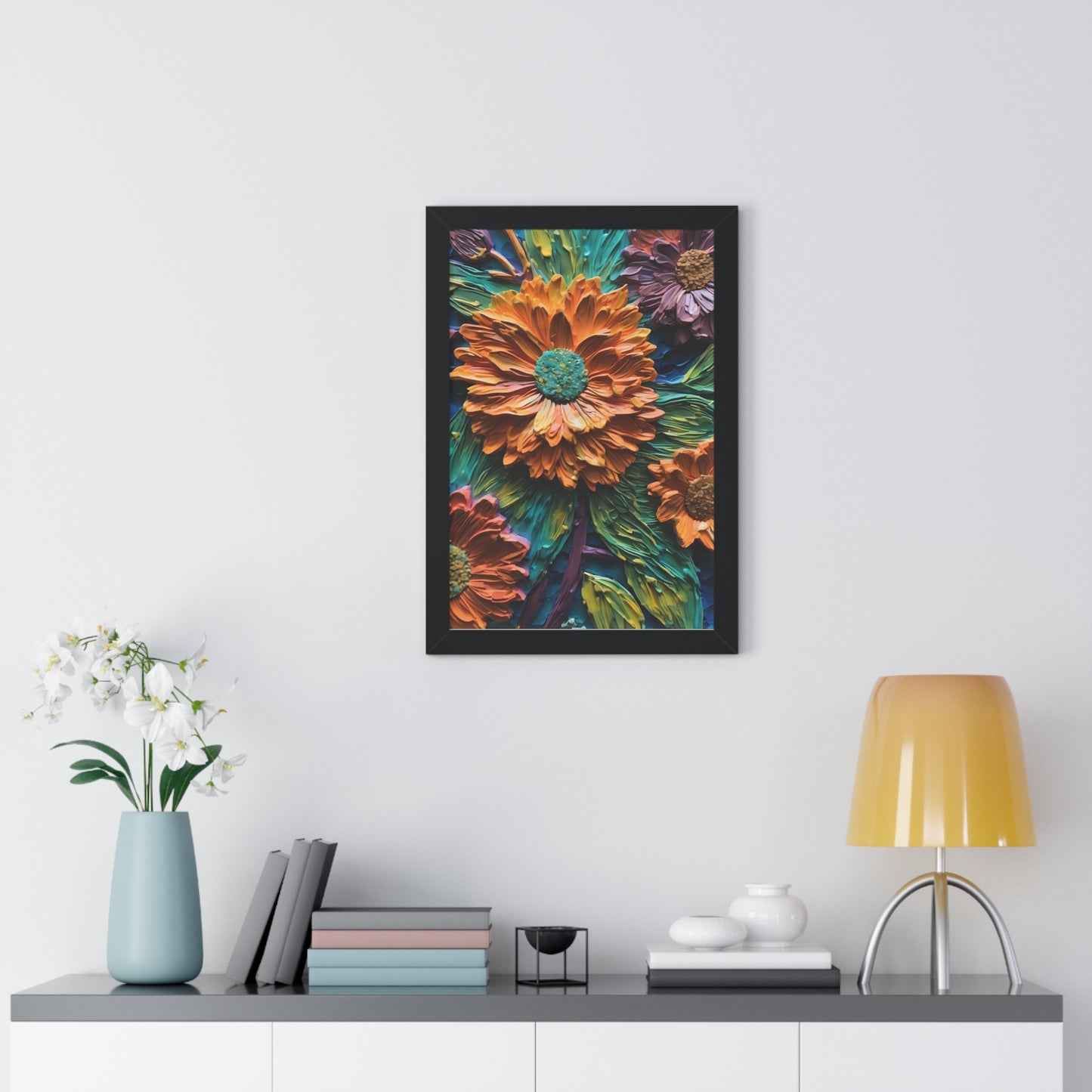 Pallet knife flowers Matte Vertical Posters