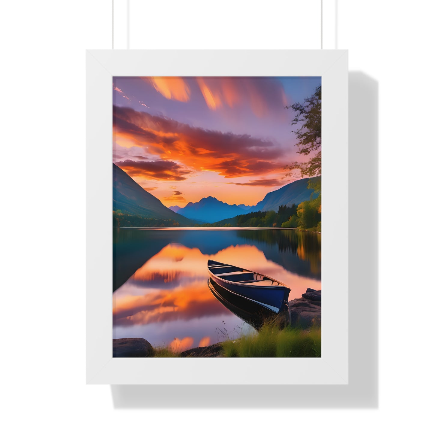 Canoe with a Veiw Framed Vertical Poster